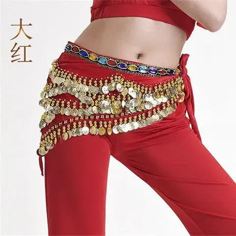 Coin Belly Dance Clothing Accessories Dancing Coin Belt Oriental Indian Belly Dance Coin Belt Bell Dance Hip Scarf Golden