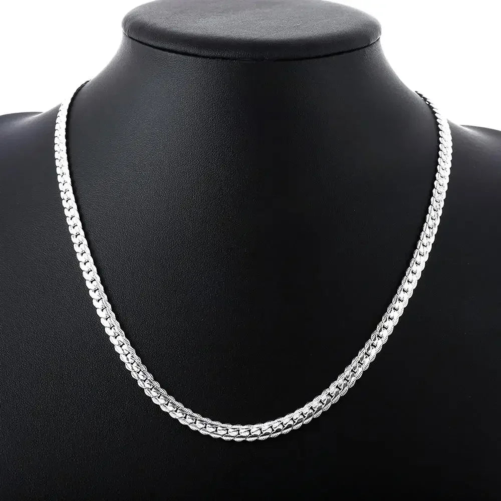 20-60cm Silver Color Luxury Brand Design Noble 6mm Necklace Chain For Woman Men Fashion Wedding Engagement Jewelry
