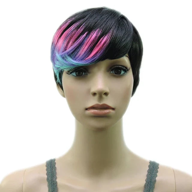 Multicolor Fashion Short Pixie Cut Wig