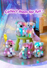 Rainbow Recordable Soft Plush Stuff Animals Pillow With LED Light for Kids, Toy, Gift