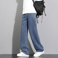 New Korean Men's Casual Long Jeans Classic Straight Denim Wide-leg Pants