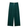 Willshela Fashion Solid Lace Up Side Zipper Straight Pants Vintage Elastic High Waist Chic Trousers