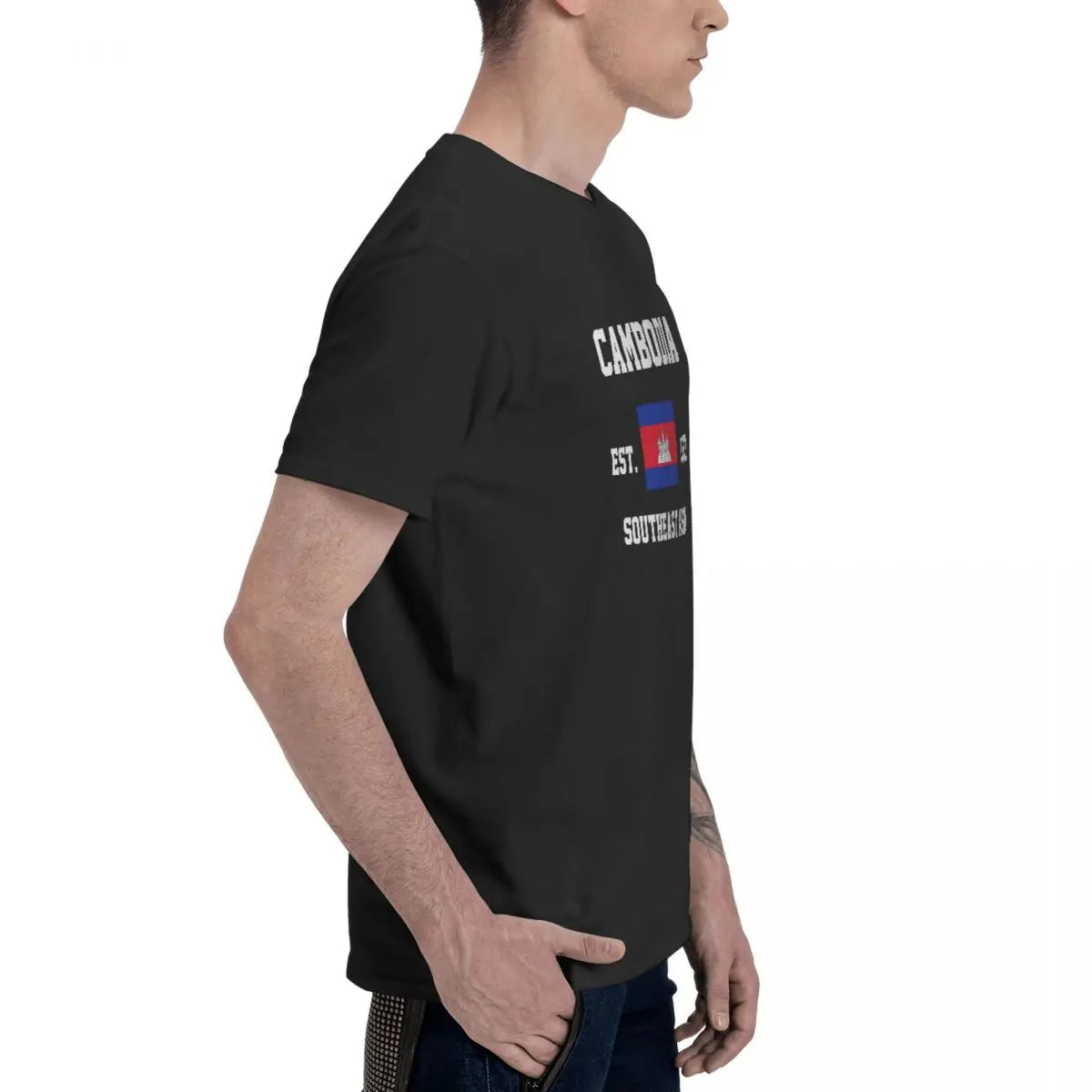 100% Cotton Cambodia Cambodian Flag t shirts Men Casual tshirts Women Clothing T-Shirts Tops Tees S-6XL Gift