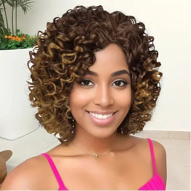 Short Curly Afro Bob Wig – Multi-Color Options