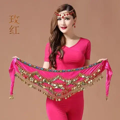 Coin Belly Dance Clothing Accessories Dancing Coin Belt Oriental Indian Belly Dance Coin Belt Bell Dance Hip Scarf Golden