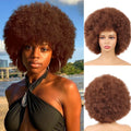 Short Afro Kinky Curly Wig with Bangs – Fashion Color Glueless