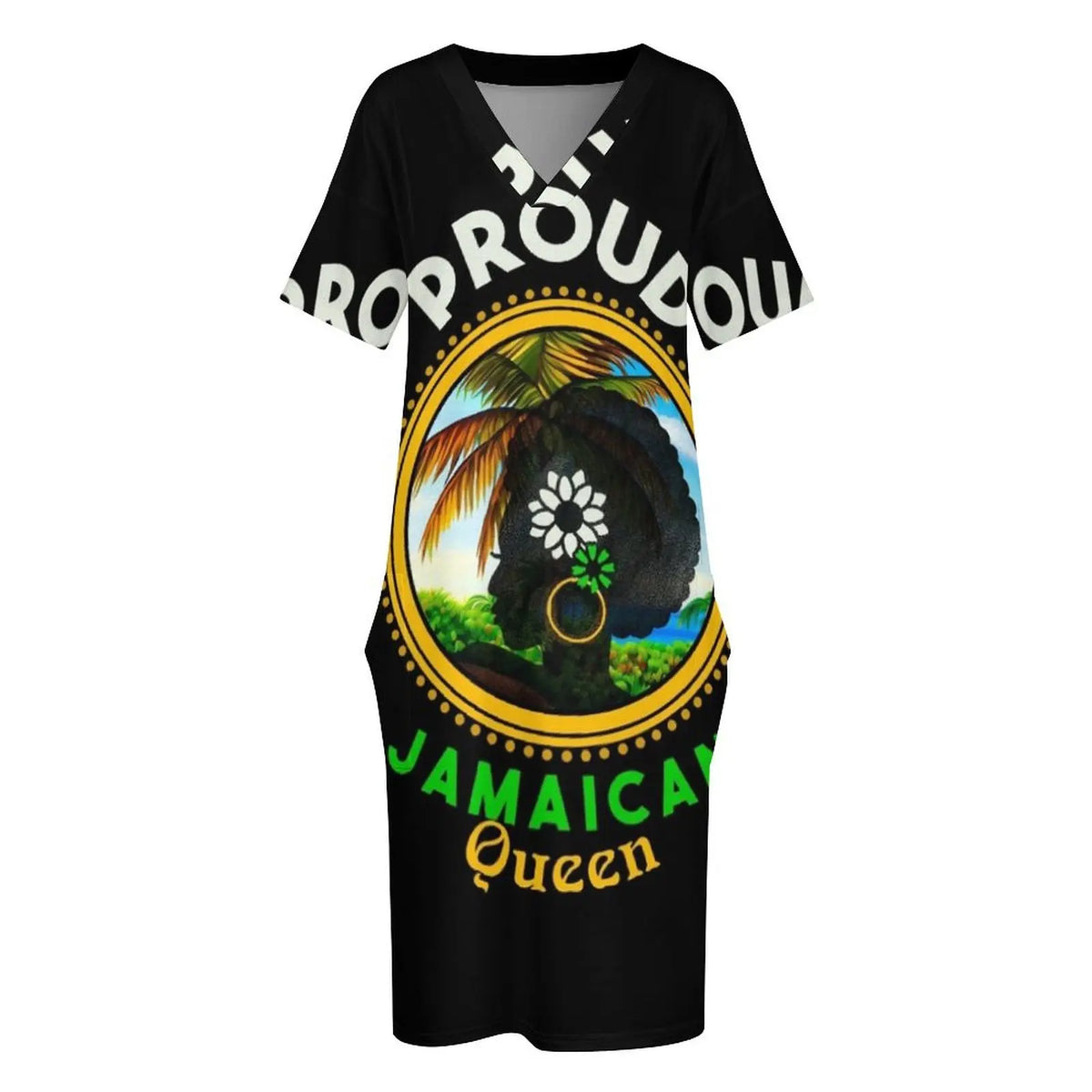 Proud Jamaican Queen Loose Pocket Dress Summer women"s clothing summer dress Women"s summer skirt dresses ladies 2024