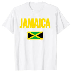 Clothing Casual T-shirts Jamaican Flag Jamaica Souvenir Love Travel Vacation Tee Tops Round Neck Short-Sleeve Fashion Tshirt