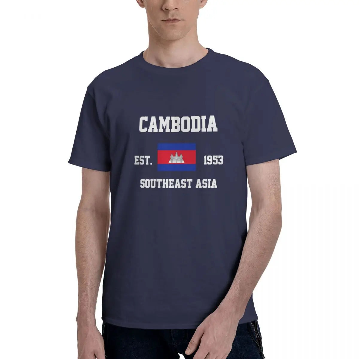 100% Cotton Cambodia Cambodian Flag t shirts Men Casual tshirts Women Clothing T-Shirts Tops Tees S-6XL Gift