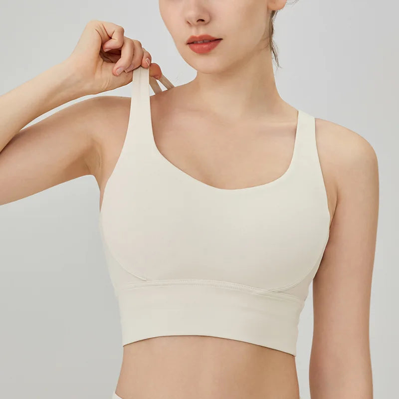 Solid Color Fitness Women Sport Bra Gym Yoga bra Cross Back Yoga Bra Top Sexy Breathable Quick-Drying Workout Sportswear Outfit