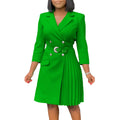 Elegant 3/4 Sleeve Midi Dress Casual Wear Party Office A-Line Dresses