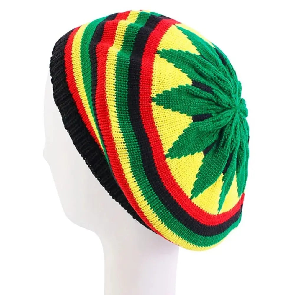 Classic Jamaican Reggae Loose Knitted Beanie Warm Soft Beret Cap Wool Knitted Hip Hop Hats