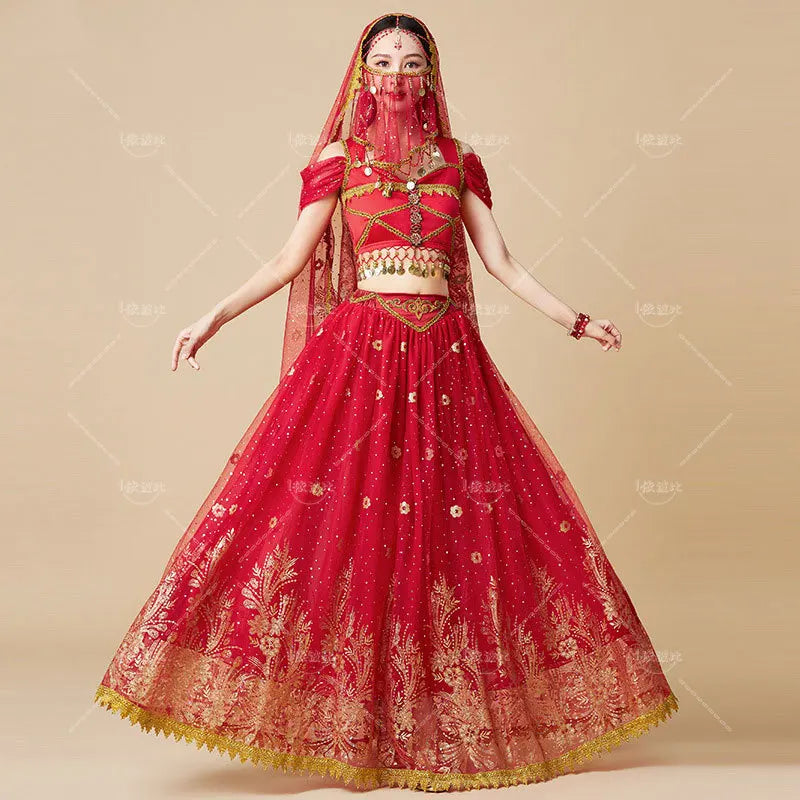Women's Belly Dance Top Set Indian Halloween Clothing Bollywood Clothing