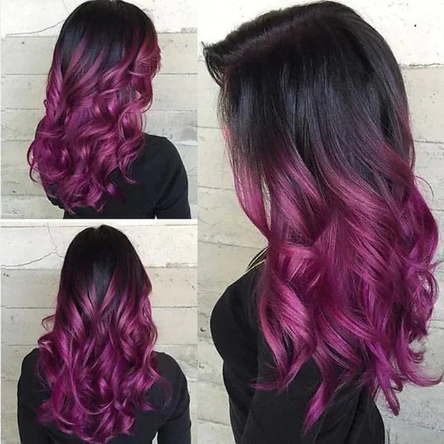 Long Wavy Two-Tone Heat-Resistant Synthetic Wig