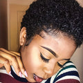 Short Afro Kinky Curly 100% Human Hair Wig For Women Pixie Cut Deep Wave Water Wave Short Wig Full Machine Made