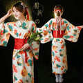 Fashion National Trends Women Sexy Kimono Yukata With Obi Novelty Evening Dress Japanese Cosplay Costume Floral One Size