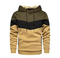 Men's Patchwork Hoodie Outdoor Casual Sportswear Street Fashion Men's Fleece Thermal Hooded Sweatshirt