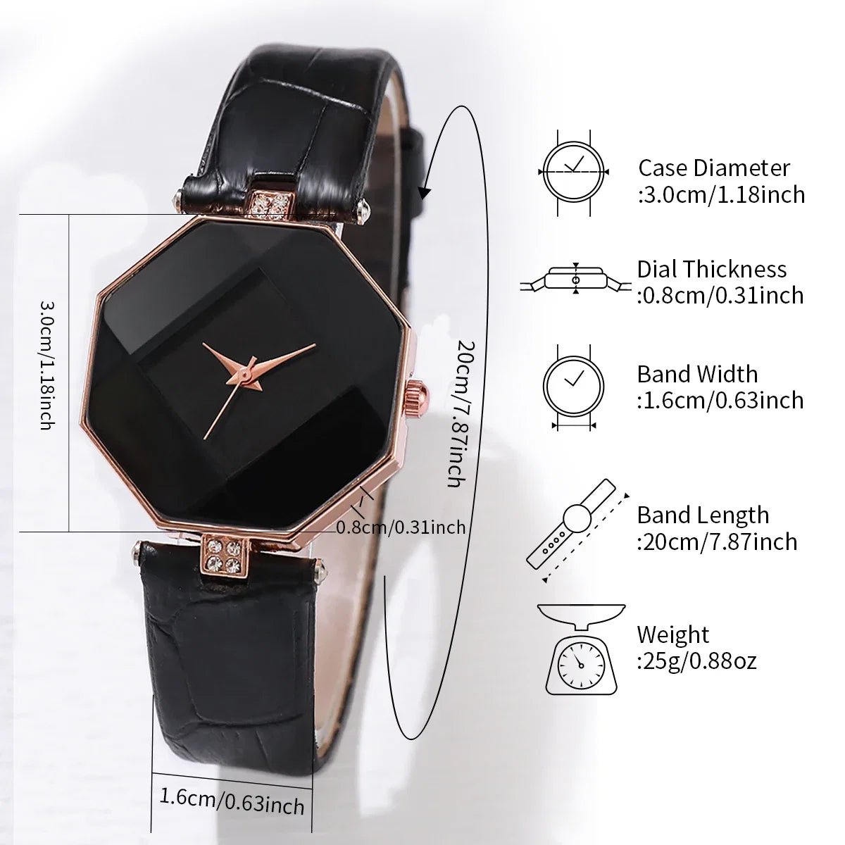 5PCS/Set Women's Fashion Leather Band Analog Quartz Watches Heart Jewelry Set (Without Box)