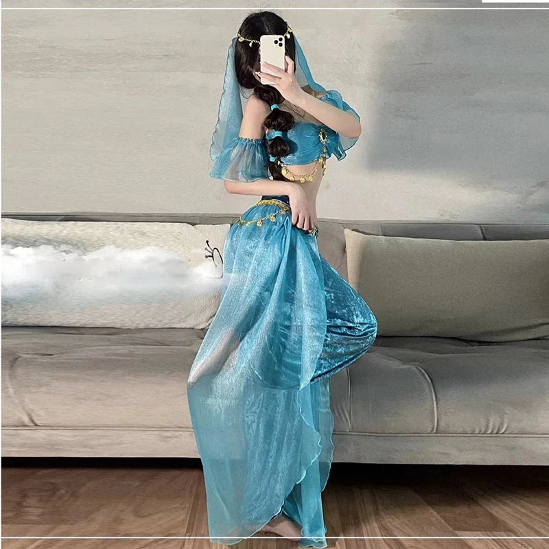 Sexy Goddess Uniforms Cosplay Egyptian Queen's Belly Dance Aladdin Indian Dance Exotic Hotel Nightclub Clothing