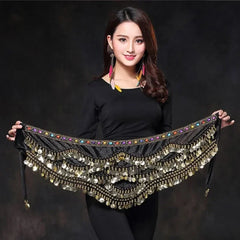 Coin Belly Dance Clothing Accessories Dancing Coin Belt Oriental Indian Belly Dance Coin Belt Bell Dance Hip Scarf Golden