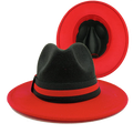 Low price wholesale Fedora hats men's and women's jazz hats red and white new tie dyed Fedora hats autumn classic hats sombrero