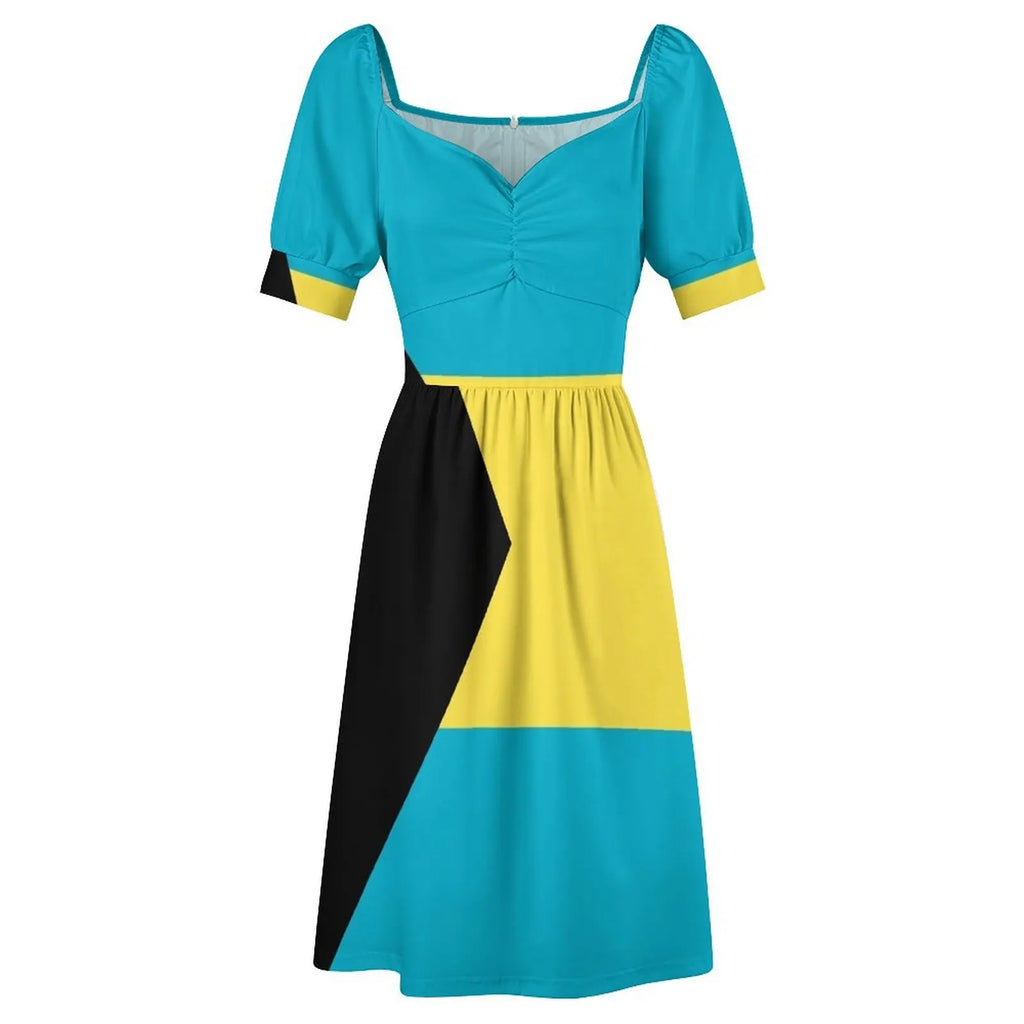 Flag: The Bahamas Short Sleeved Dress Women's clothing women dress sensual sexy dress for women
