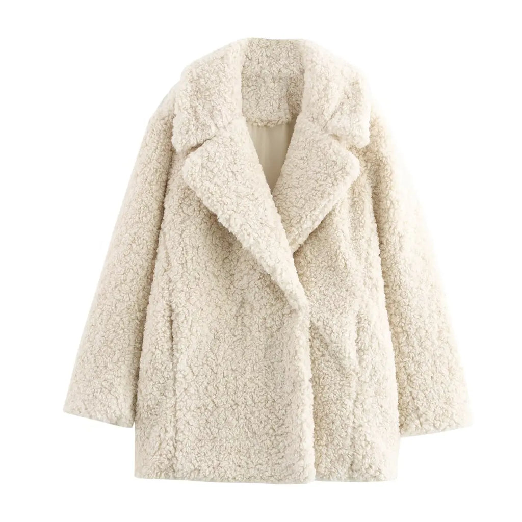 Autumn new women's clothing European and American style French design faux fur effect coat jacket