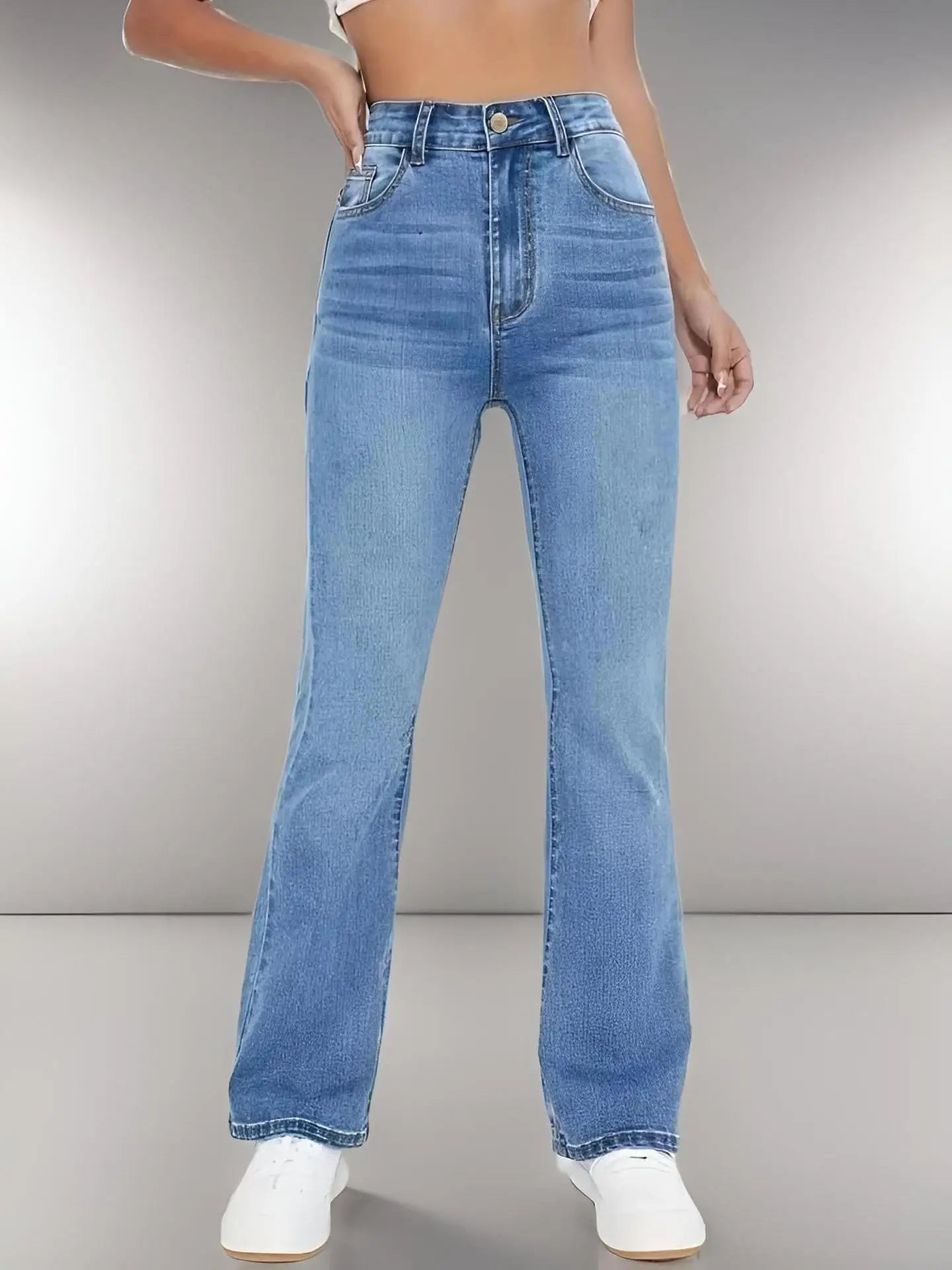 New Women's Slimming Hot Jeans European and American style casual versatile high waist Denim washed Pants