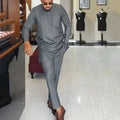 African men Wedding Beaded Long-sleeved Top Pants Set Kaftan Traditional Clothing Ethnic Casual Men's 2Pcs Suit