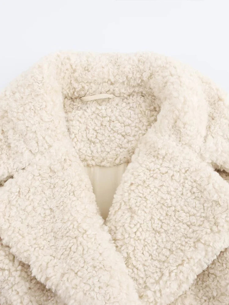 Autumn new women's clothing European and American style French design faux fur effect coat jacket