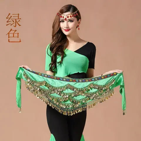 Coin Belly Dance Clothing Accessories Dancing Coin Belt Oriental Indian Belly Dance Coin Belt Bell Dance Hip Scarf Golden