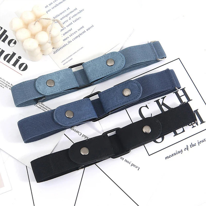 Buckle-Free Waist Belt, No Buckle Stretch Elastic Waist Belt For Women/Men