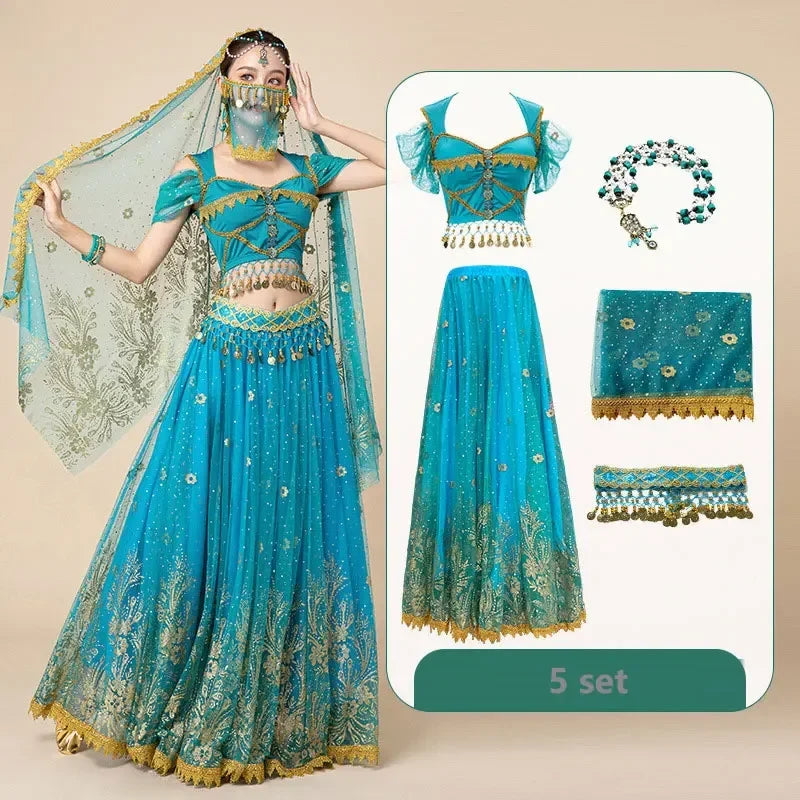 Women's Belly Dance Top Set Indian Halloween Clothing Bollywood Clothing