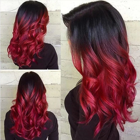 Long Wavy Two Tone Synthetic Heat Resistance Wig