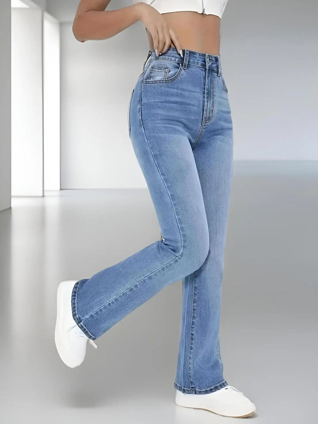 New Women's Slimming Hot Jeans European and American style casual versatile high waist Denim washed Pants