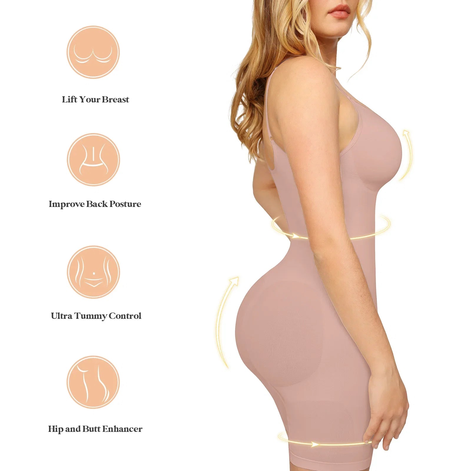 Colombianas Seamless Women Bodysuit Sculpting Push Up Butt Lifter Thigh Slimmer Body Shapewear