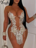 Mini sequin Elegant  summer bodycon dress party evening vestidos