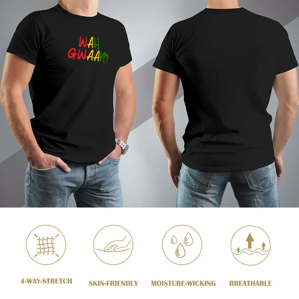 Wah Gwaan? Jamaican Greeting T-Shirt man clothes shirts graphic men clothing