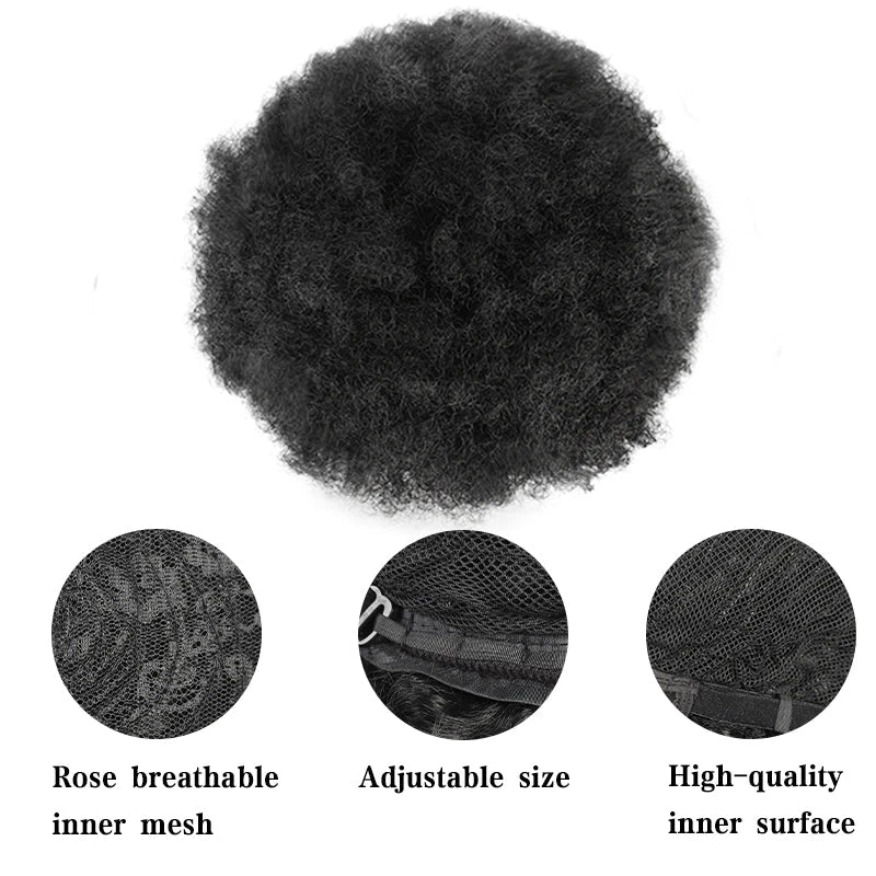Short Afro Kinky Curly Wig with Bangs – Fashion Color Glueless