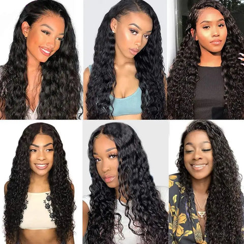 Wet and Wavy Bundles With Frontal Virgin Water Wave Human Hair