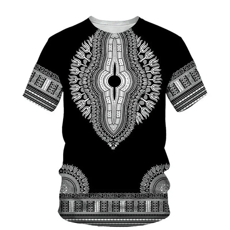 Summer Fashion Dashiki Men Casual Wear in vibrant colors, perfect for summer outings.