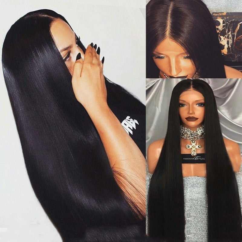 Lace Front Straight Wig – 150% Density Synthetic | 14"-26"