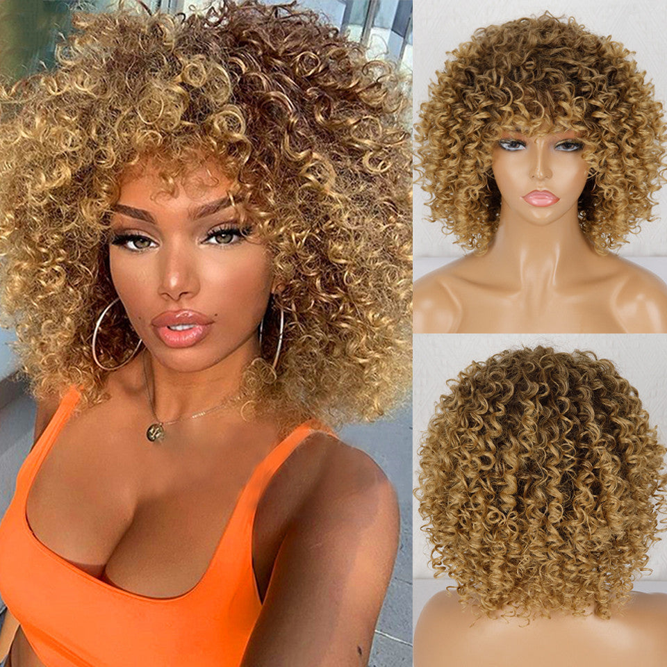 Short Curly Afro Wig – 4 Color Options Synthetic