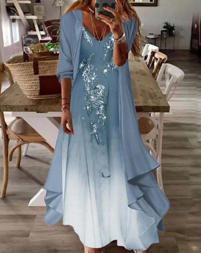 Cross-border Women's Print Holiday Strap Dress Indian Style