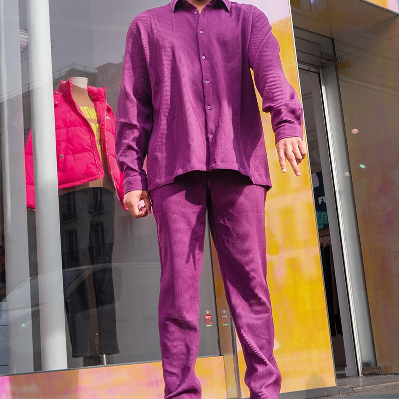 European And American Style Men's Clothing Button Polo Suit