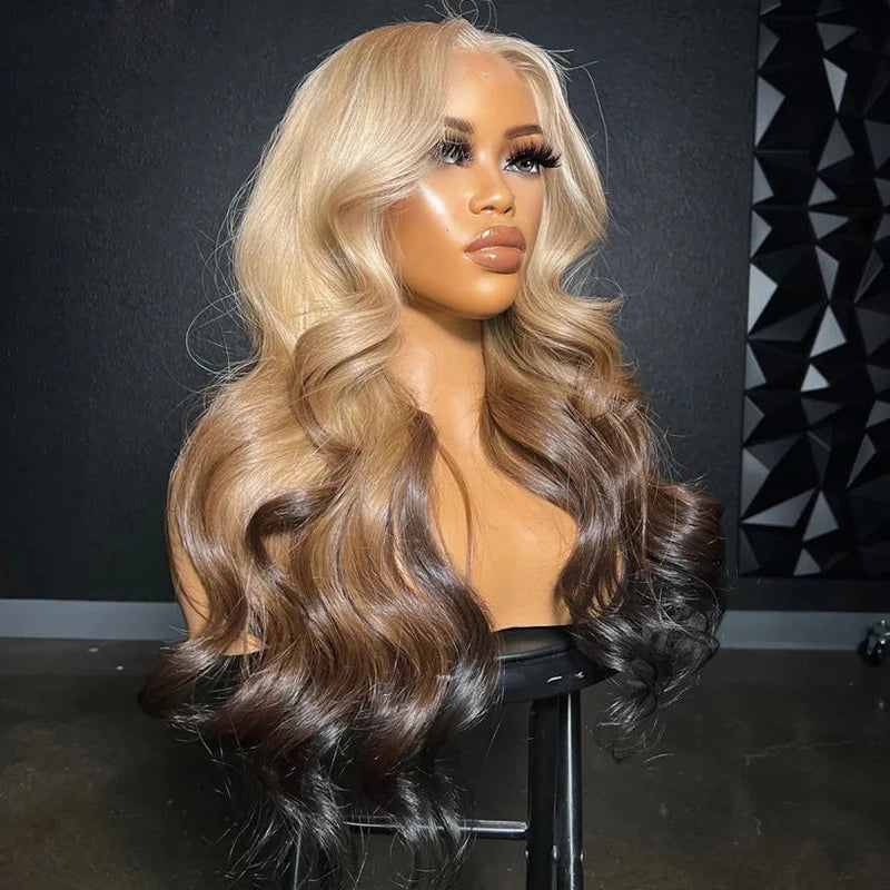 30" Loose Wave Lace Front Wig – Honey Blonde Highlights Synthetic