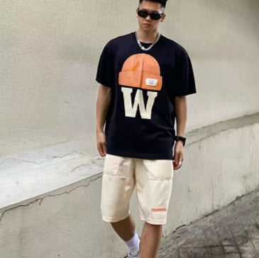 Shorts Men's China-Chic Hip Hop Drawstring Sports Straight Crops