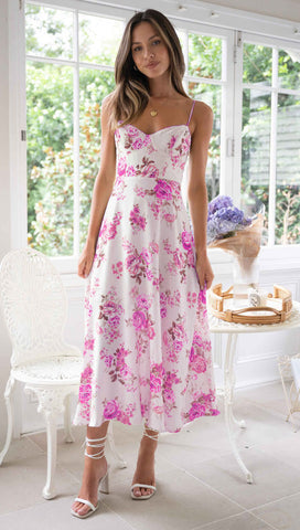 European And American Women's Clothing Printing Slip Dress