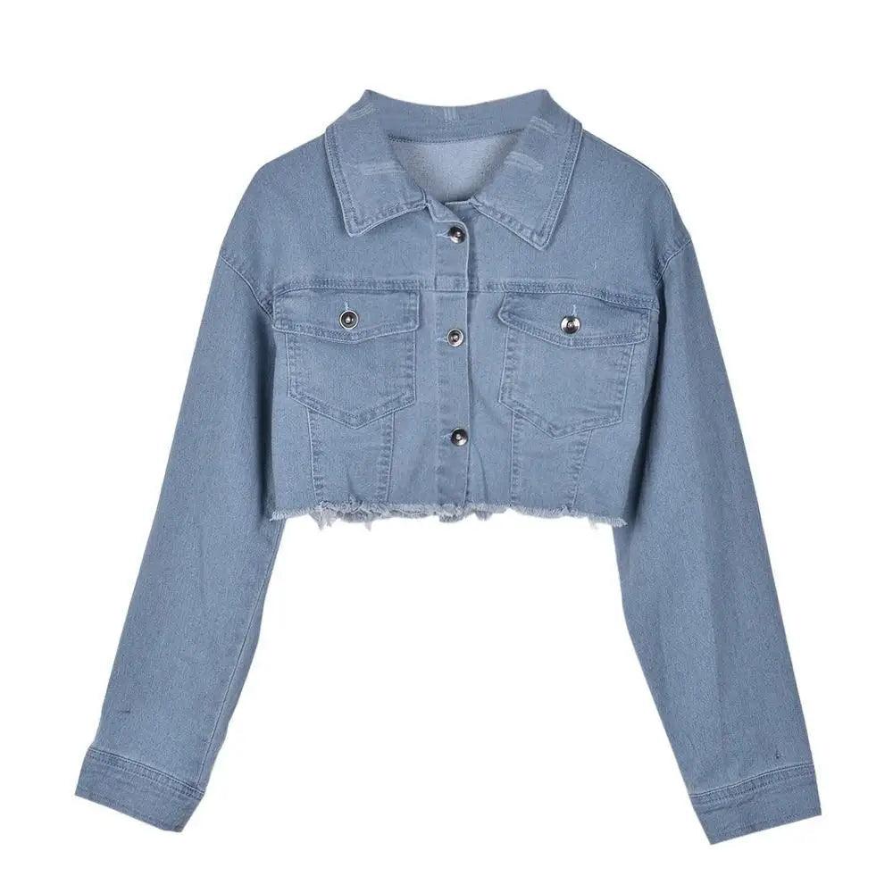New Incredible Women Sexy Ripped Denim Vintage Casual Short Jean Jacket Puff Sleeve Streetwear