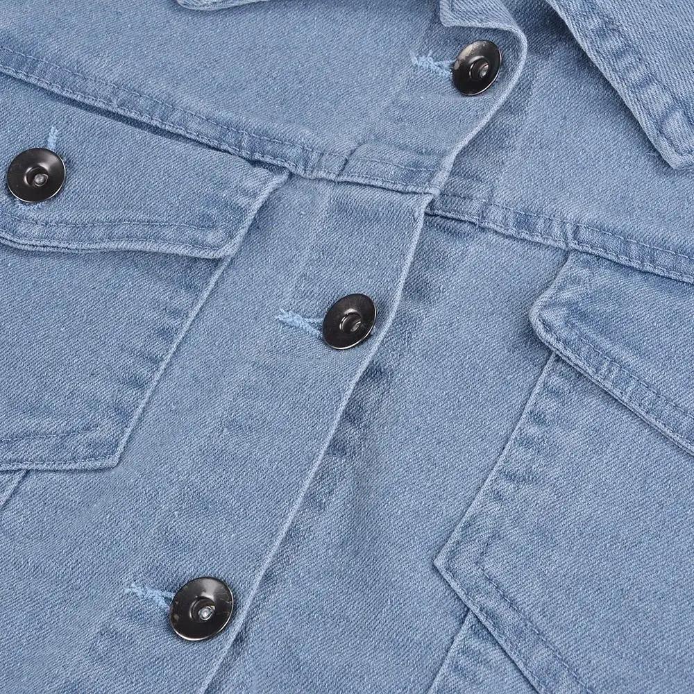 New Incredible Women Sexy Ripped Denim Vintage Casual Short Jean Jacket Puff Sleeve Streetwear